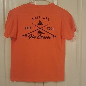 Boys Orange Salt Life Shirt Size Large